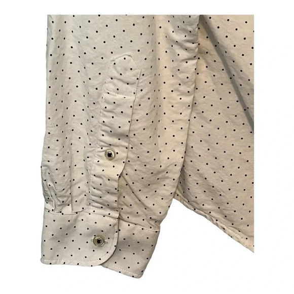 ZARA MEN'S BUTTON DOWN SHIRT WHITE WITH POLKA DOTS SLIM FIT‎ SIZE LARGE - Picture 4 of 8